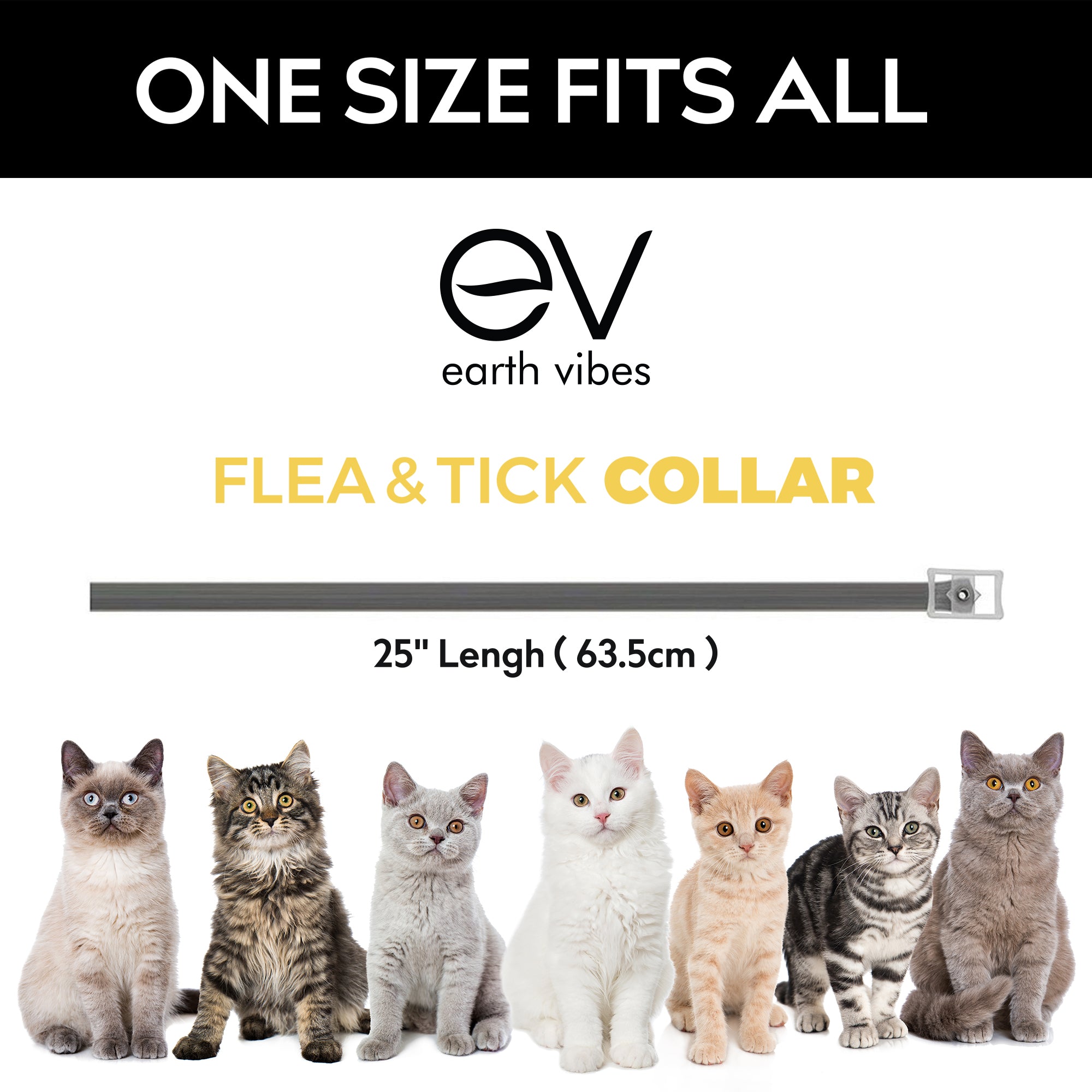 Earth Vibes Non Toxic Flea Tick Collar For Cats One Size Fits All earthvibes